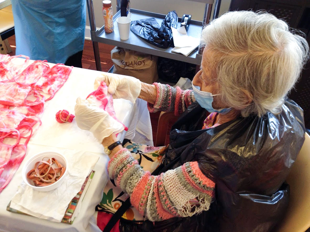 Residents Had Fun Making Tie-Dye Face Masks for the Home - The Selfhelp Home