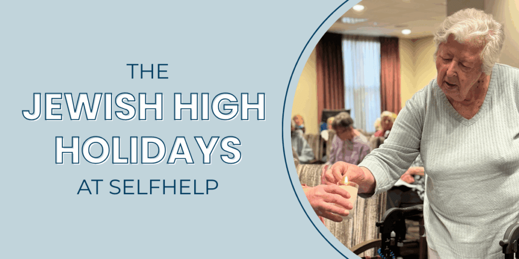 A blog banner featuring a woman lighting a memorial candle during the Jewish high holidays